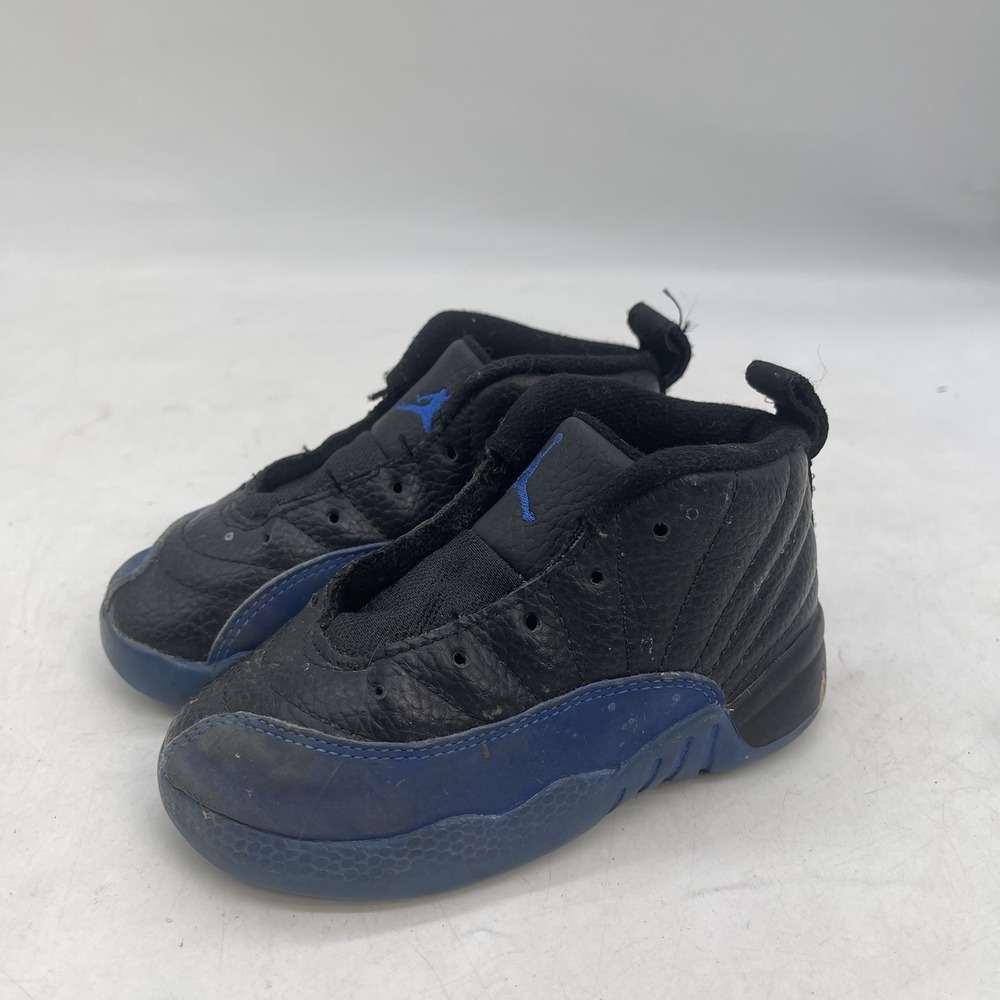 Nike Air Jordan 12 Retro Shoes Kids Size 8C Blue Black Basketball 850000-014